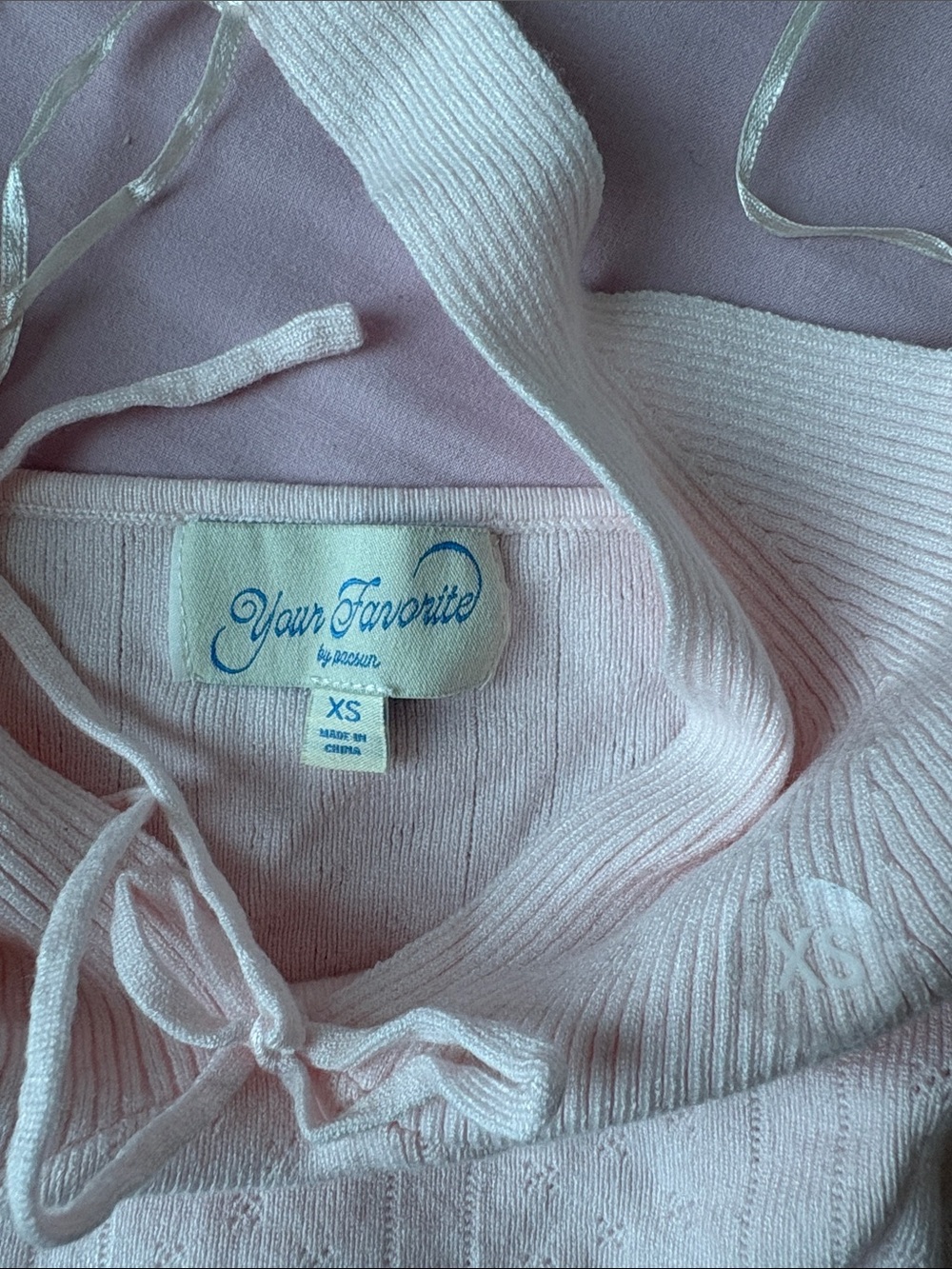 PacSun Cream Ribbed Halter Tank Top - Picture 2 of 2